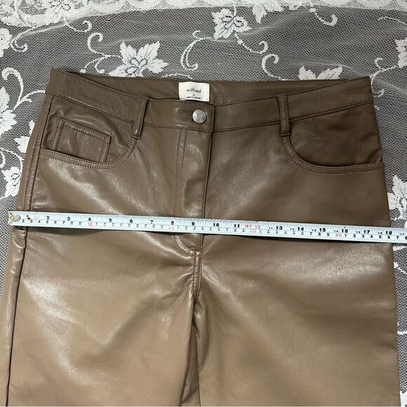 Aritzia Wilfred Melina Straight Leg Vegan Leather Pant Sz 10 - Picture 13 of 14